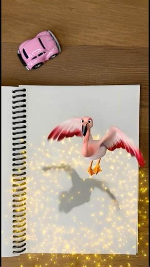 Magic Notebook ✨ | Brave Flamingo’s 3D Flight 🦩🌸 #animation