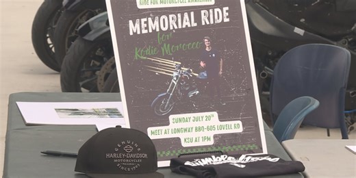 Motorcycle community celebrating the life of a fallen biker