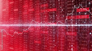 Red coloured negative business stock data animation.