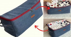 How To Sew A Large Suitcase Using Old Jeans