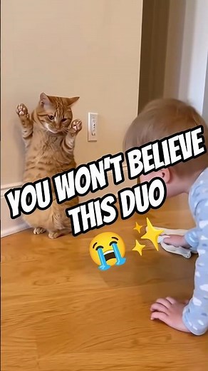 Baby Tries to Clean… Cat Thinks It's a Monster 😱😂 #ProjectGeeReacts #sehar