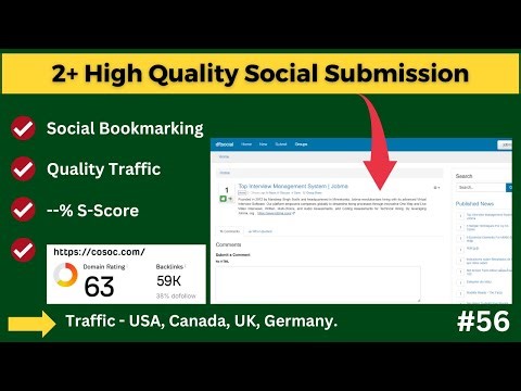 2 High Authority Do Follow Social Submission Sites | How to Create Social Bookmarking Backlink