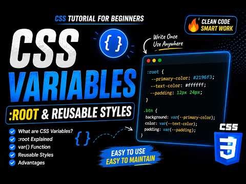 CSS Variables Explained in One Video 🔥 | :root & Reusable Styles | CSS Tutorial for Beginners.