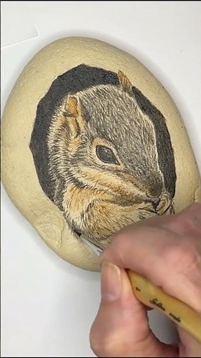 🐿️ Realistic Squirrel Rock Painting | Wildlife Art on Stone 🌳 #squirrelart #rockpainting #rockart