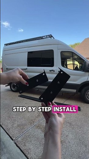 Installing running boards on a luxury Ford Transit campervan #vanbuild #shorts