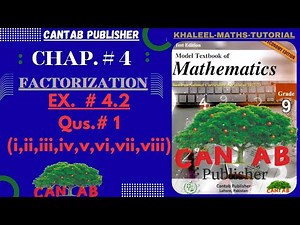 Math Grade 9 Chapter 4 | CANTAB Publisher| Exercise 4.2| Qus#1(i,ii,iii,iv,v,vi,vii,viiii)| NCP-2024