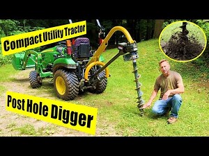 CountyLine Post Hole Digger on Sub-Compact Utility Tractor