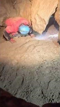 FULL video on channel. Fossils, Squeezes & Mud 🔦 #cave #urbex #pov #caving #gopro