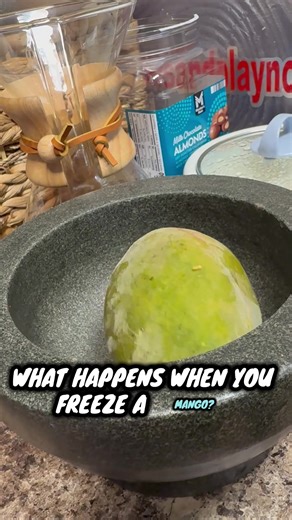What happens when you freeze a mango? #frozen #mango #fruit