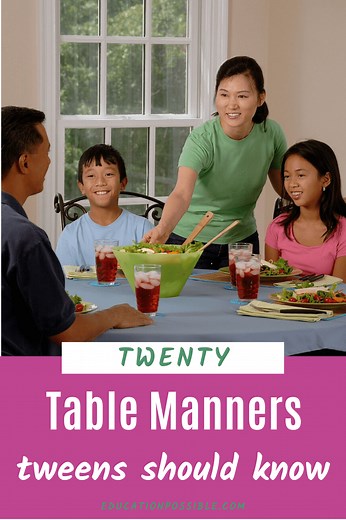 20 Important Table Manners for Teens and Tweens