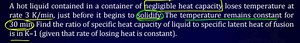 A hot liquid contained in a container of negligible heat capaci... | Filo