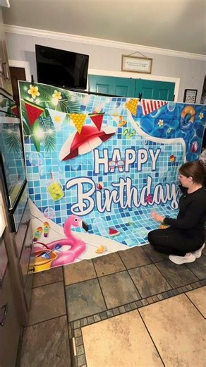 Summer Pool Party Backdrop for Birthday Party Pool Birthday Party Decorations 8x6FT Summer Happy Bir