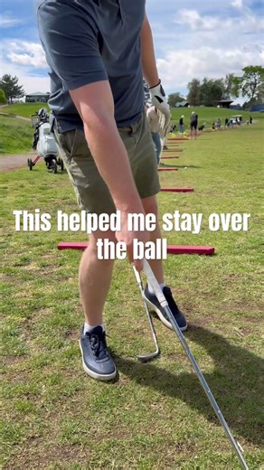 A quick golf tip that helped my iron contact: Stay over the ball without falling back!