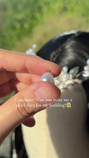 Custom-made tiara for Katya 🤍 I think wedding pieces are my absolute favourites. The thought that something I created becomes part of such an important and beautiful day always warms my heart 🥹 #whimsicalbride #customorderswelcome #fantasywedding #tiara #myshinybox