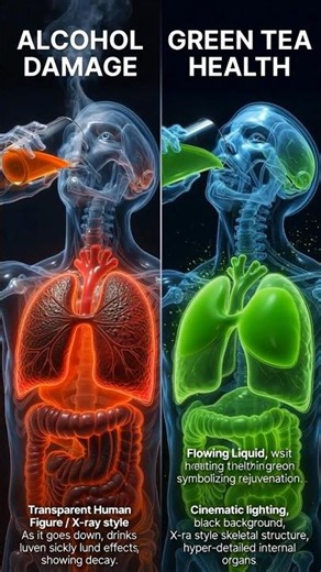 Alcohol vs Green tea| what happens inside your body #alcohol #ytshorts #shorts #short#health #viral