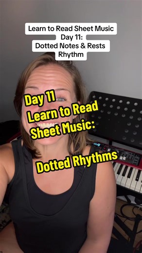 Ever see a little dot after a note on sheet music and wonder what it meant? Today we’re learning what that dot means and how to apply it to reading music. We’ve learned enough basics now that we are ready to do our first sight singing tomorrow in Day 12. Soon we’ll be applying all we’re learning to help you become better at vocal harmonies! Like and follow for more music knowledge without judgement & elitism. #greenscreen #singing #read #sing #musician #voices #tutorial #dotted #dot #notes #musi