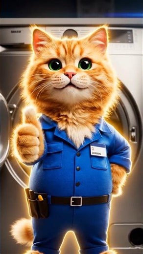 Meet the Cutest Washing Machine Technician Ever (It’s a Cat)