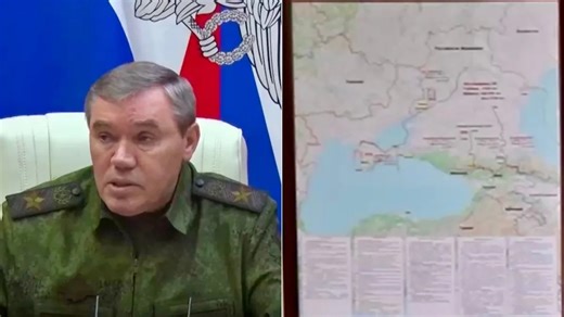 Russian map behind top general hints at ambitions to seize Ukraine's Odesa, Kharkiv