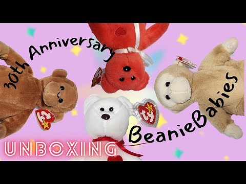 New 30th Anniversary ty Beanie Babies Unboxing Toy Review