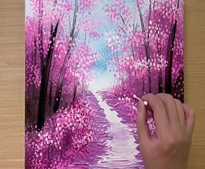 45K views · 1K reactions | Painting Brilliant Pink Forest / Acrylic Painting Techniques | Painting | Facebook