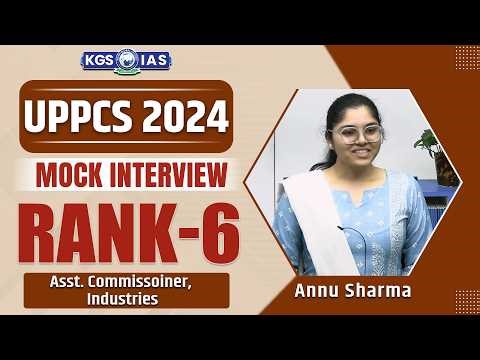 UPPCS 2024 Mock Interview | Annu Sharma Rank 6 🔥 | UPPCS Mock Interview 2024 | Khan Global Studies