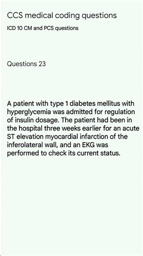 CCS medical coding questions no 23 || ICD 10 PCS and CM, cpt #cpc #medicalcoding #ccs #medical #exam