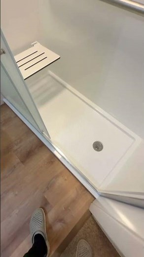 Affordable Bathroom Renovation - LVP and FlexStone Shower Surround #lvp #bathroomrenovation