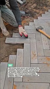Perfect Stone Paver Installation With Clean Patterns #paving #construction #hardscape
