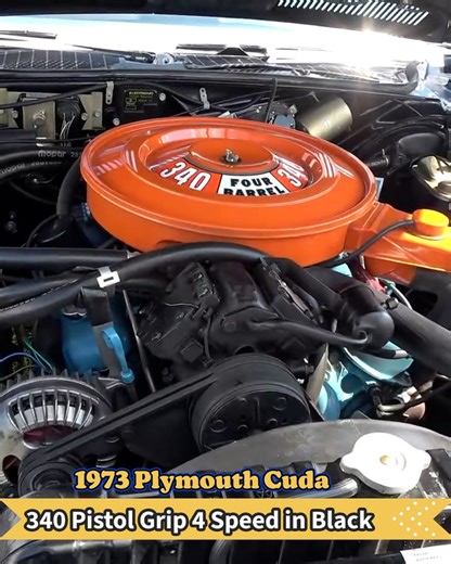 Discover the power and grace of the '73 Plymouth Cuda 340 in black! #cars #explorepage #viral | My Car Story With Lou