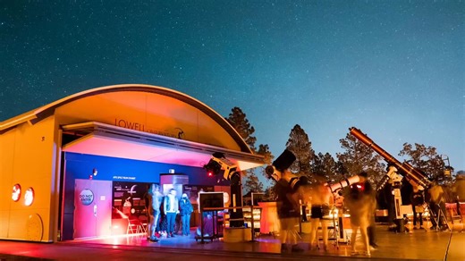 ✨ On This Day: October 5, 2019 ✨ Six years ago, Lowell Observatory opened the Giovale Open Deck Observatory (GODO), our state-of-the-art public observing plaza. GODO features one of the finest collections of telescopes available for public viewing anywhere in the world. With six advanced telescopes side by side, visitors can see: 🔭 Planets glowing in full color 🌌 Nebulae and galaxies revealing rich detail ⭐ Star clusters sparkling across the famously dark skies of Flagstaff By day, GODO offers