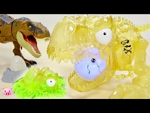 スライムにつぶつぶ粘土! パーツを組み立てると 超巨大ティラノサウルスが完成! SMASHERS DINO ISLAND OVER30