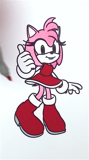 💖 Coloring Amy Rose 😻 Glitter Art for Kids #glitter #sonic #amyrose #shorts #coloring #trending