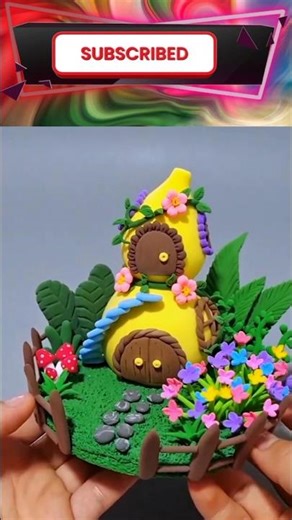 clay art with beautiful house #craft #diy #claycraft #craft idea #shorts