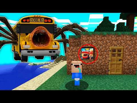 BEBE NOOB vs AUTOBÚS ESCOLAR ATERRADOR 😱 en MINECRAFT