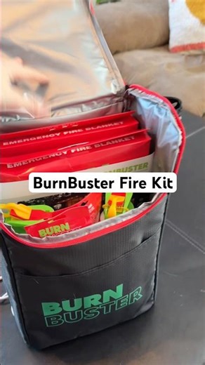 the BurnBuster Fire Safety kits portable kit designed to help respond quickly to small fires at home