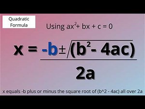 Solving for the Zeros of a Quadratic Equation Song!