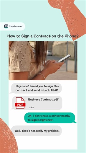 How to Sign a Contract on the Phone? #camscanner #pdf #scannerapp #boostyourproducitivitywithcamscanner #saveimportantdocsincamscanner | CamScanner