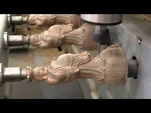 CNC-4 axis High Presicion Multi heads 3D Woodworking CNC Router Machine with Multi Rotary axis avi