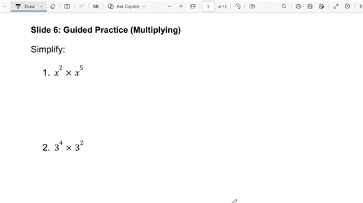 Lesson 3.5 - Worksheet 1 answers