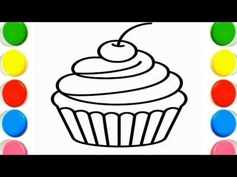 How to Draw and Colour Cupcake easily.Easy Step-by-Step tutorial