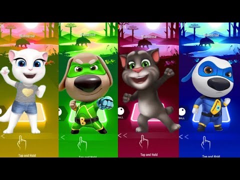 🔥 Talking Tom Tiles Hop EDM Rush |Angela 🆚Ben 🆚 Tom 🆚 Hank | Coffin Dance Challenge