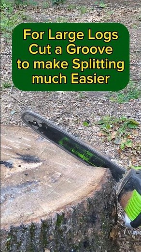 Method to Split Large Logs ... #diy #chainsaw #firewood