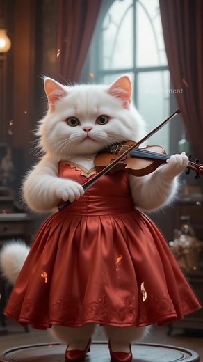 Cute Cat Playing Violin: Adorable Music Moments