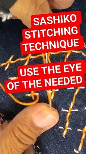SASHIKO | Threading Technique: Use Eye of the Needle. #Sashiko #sewingtips #sewingtutorial