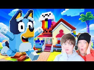 We Rebuilt Bluey's House Into Crossy Road Castle in Minecraft! 🐶🏰 | Ima and Jessy