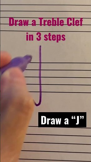 Draw a Treble Clef in Easy 3 Steps