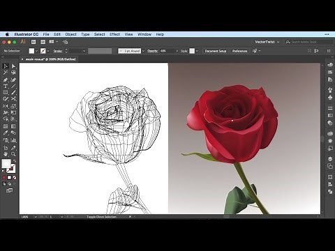 Create a Realistic Flower in Illustrator with the Gradient Mesh Tool [SPEED ART DRAWING]