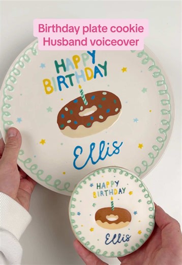 Still cannot believe my baby boy is one😭 who else has made a birthday plate for their little one? 🎂 #sugarcookieart #husbandhumor #decoratedcookies