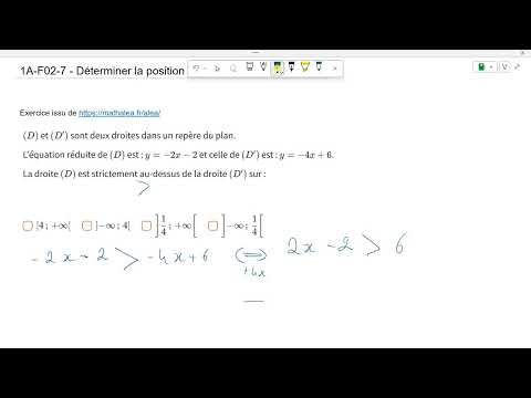 1A F02 7 Déterminer la position relative de deux droites