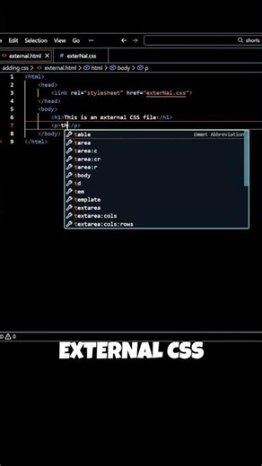 External CSS Made Easy 💻 | HTML CSS Series #coding #frontendcourse #programming #css #csstutorial